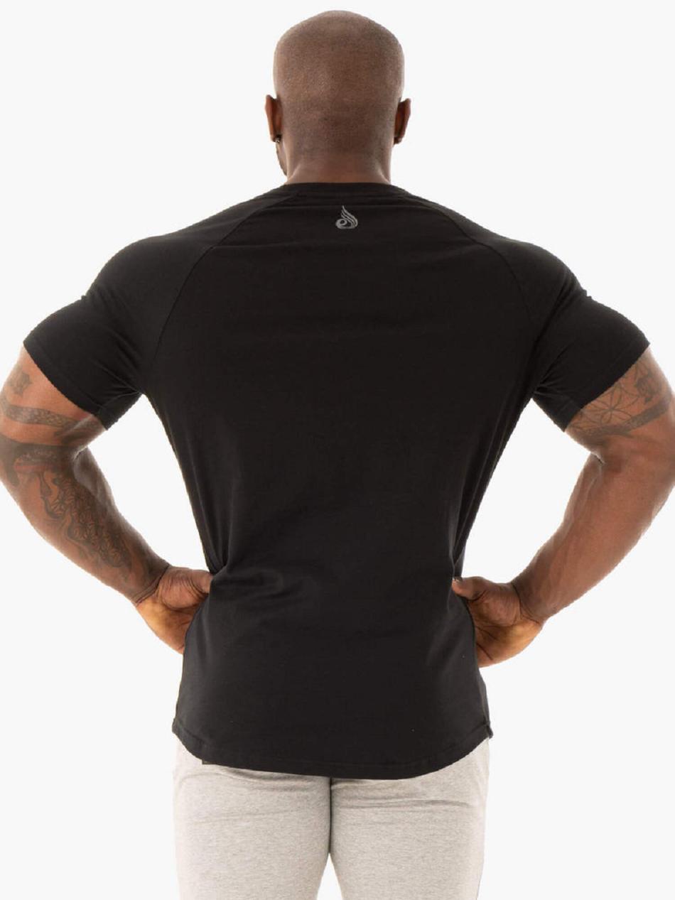 Black Men's Ryderwear Base T-Shirt Top | 86ES76191