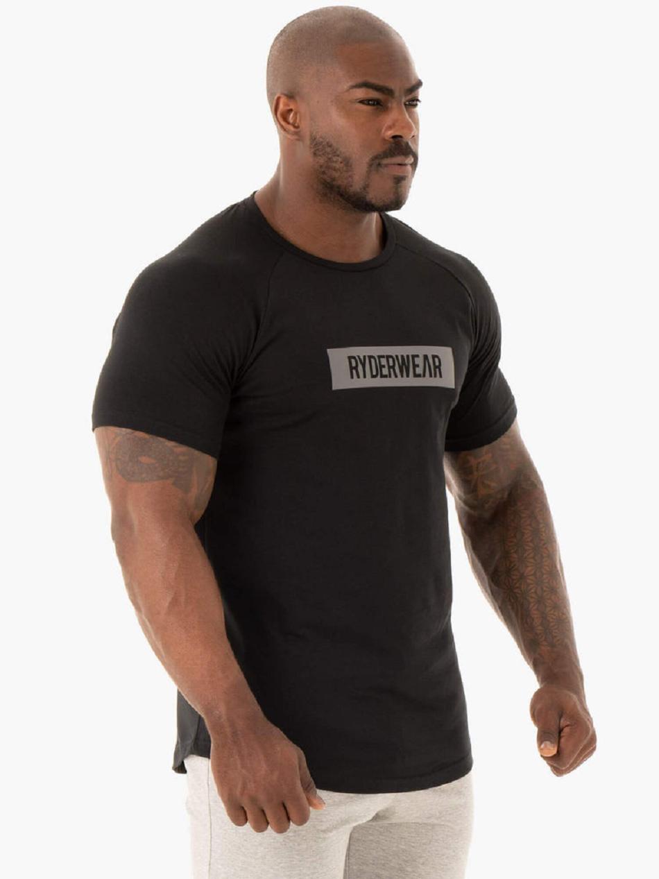 Black Men's Ryderwear Base T-Shirt Top | 86ES76191