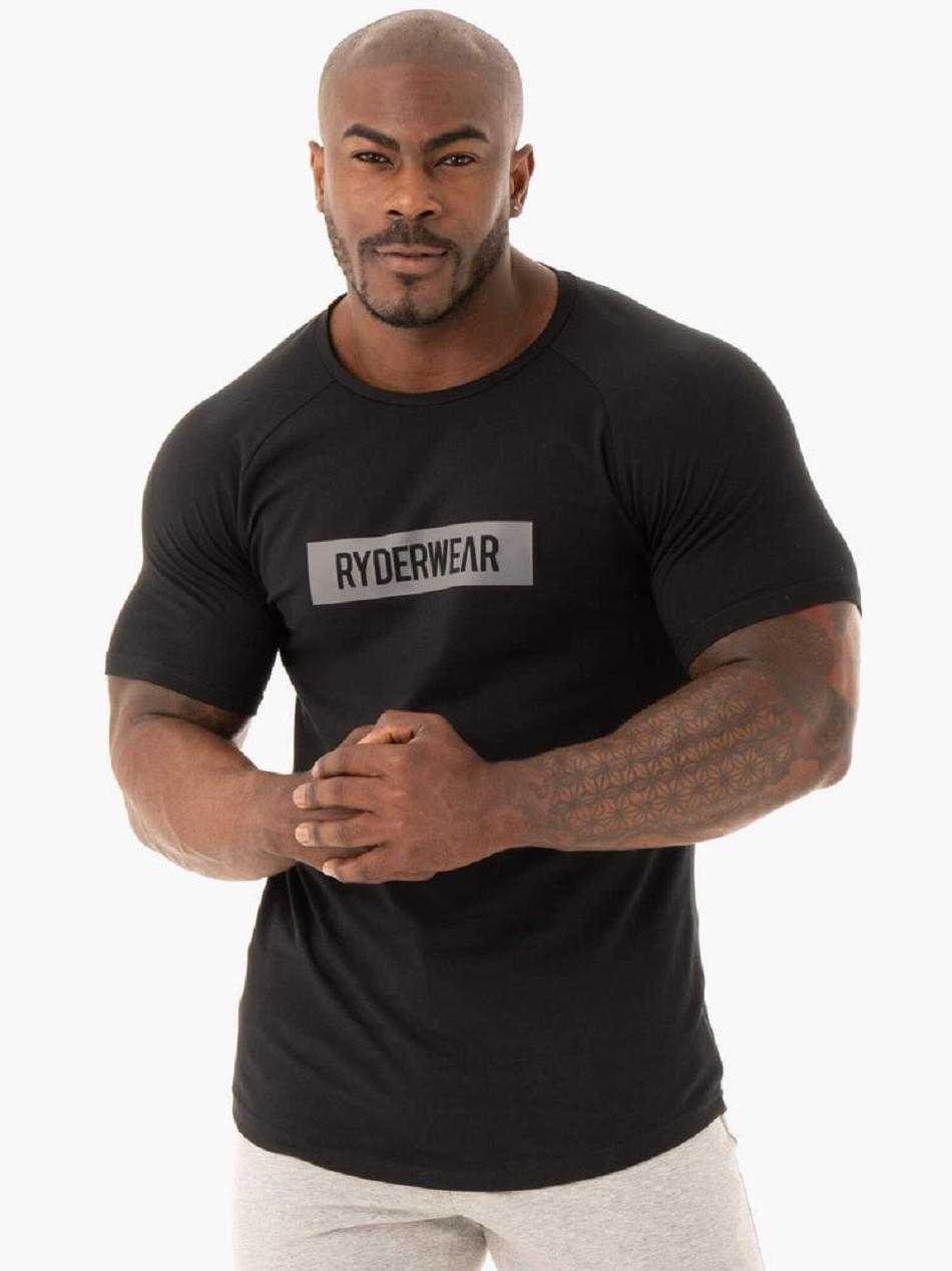 Black Men\'s Ryderwear Base T-Shirt Top | 86ES76191