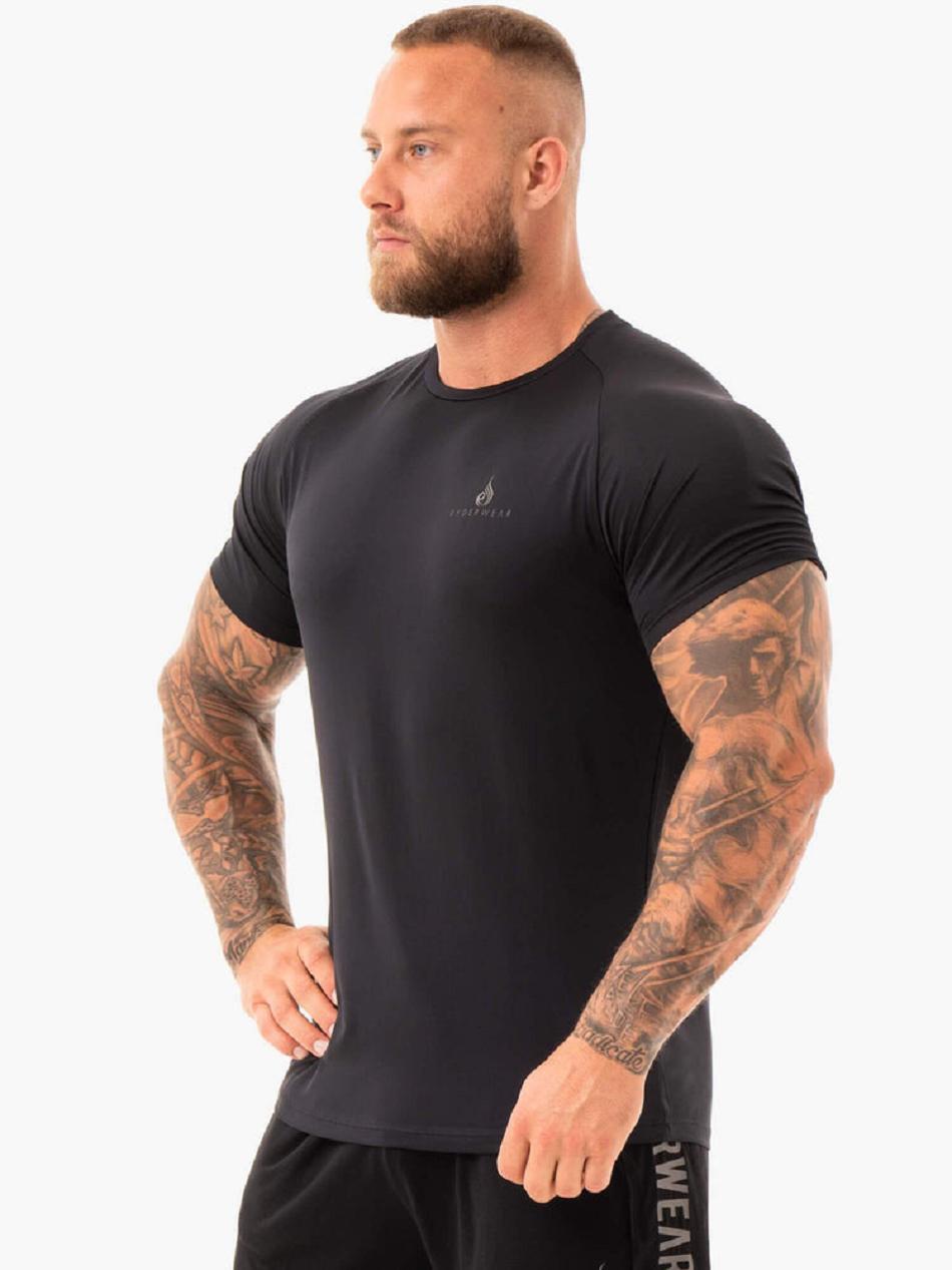 Black Men's Ryderwear Breeze T-Shirt Top | GB8367687