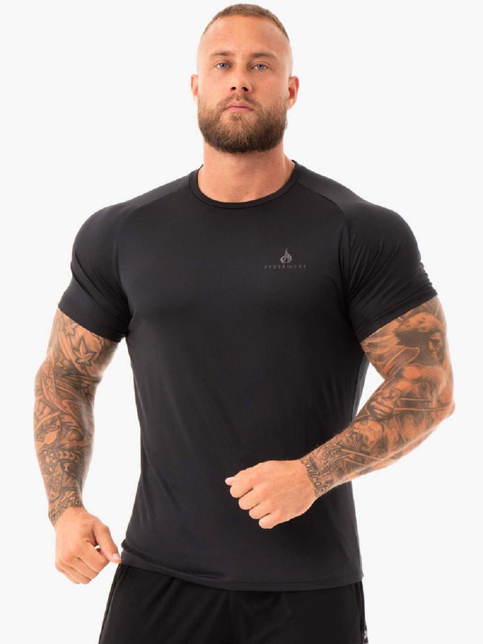 Black Men\'s Ryderwear Breeze T-Shirt Top | GB8367687