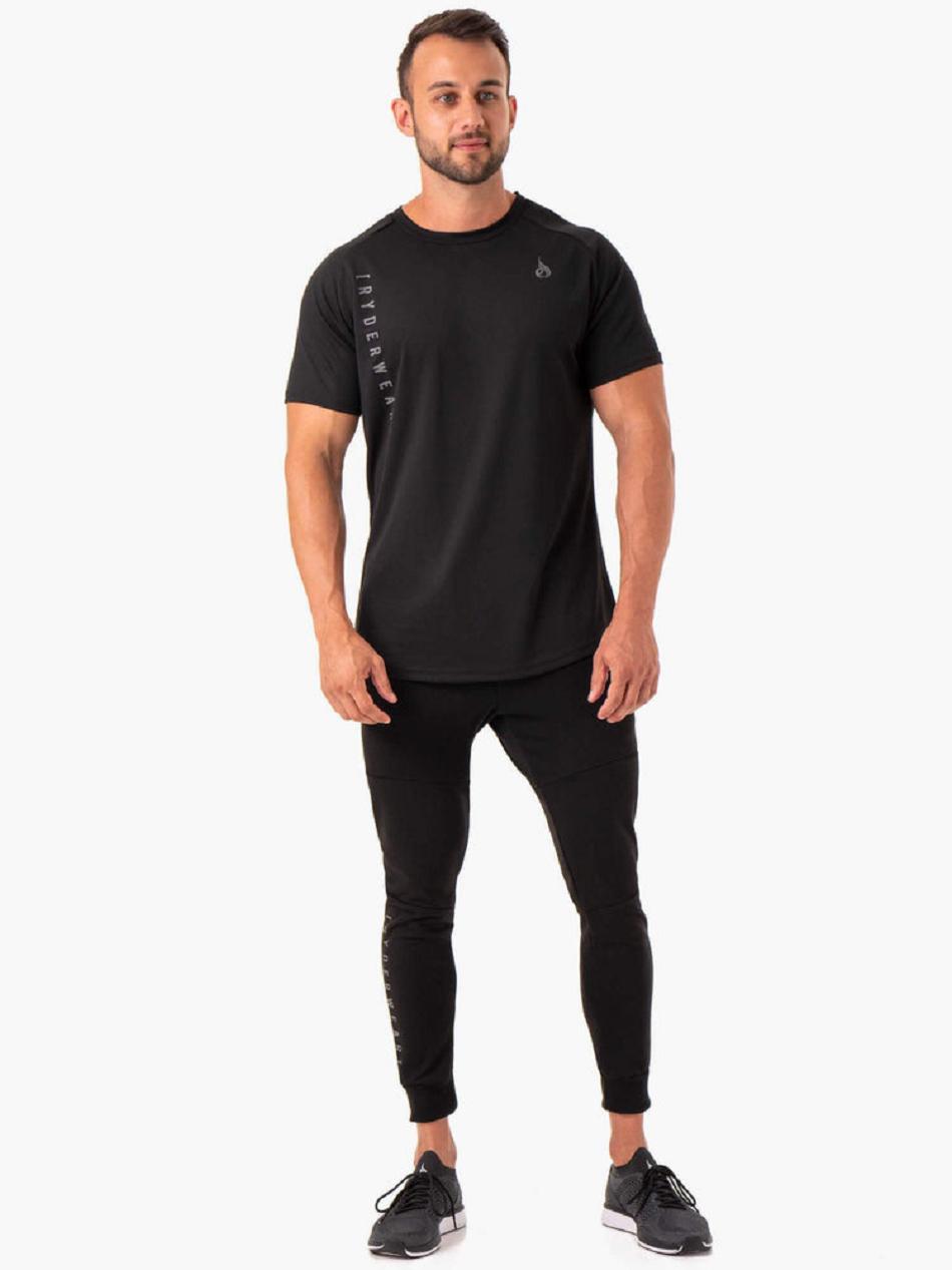 Black Men's Ryderwear Camo Tech Mesh T-Shirt Top | NG8467892