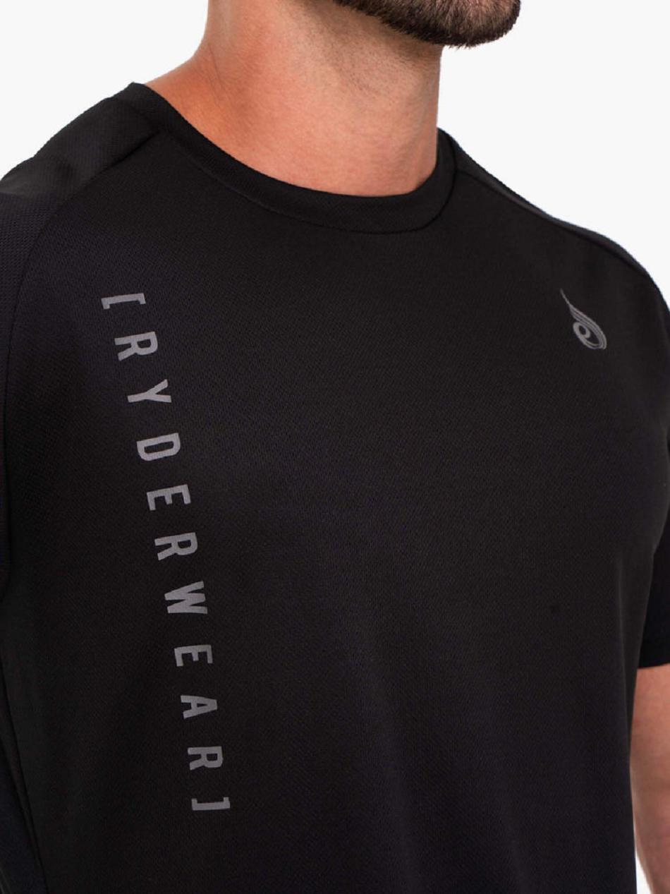 Black Men's Ryderwear Camo Tech Mesh T-shirt | GB8187177