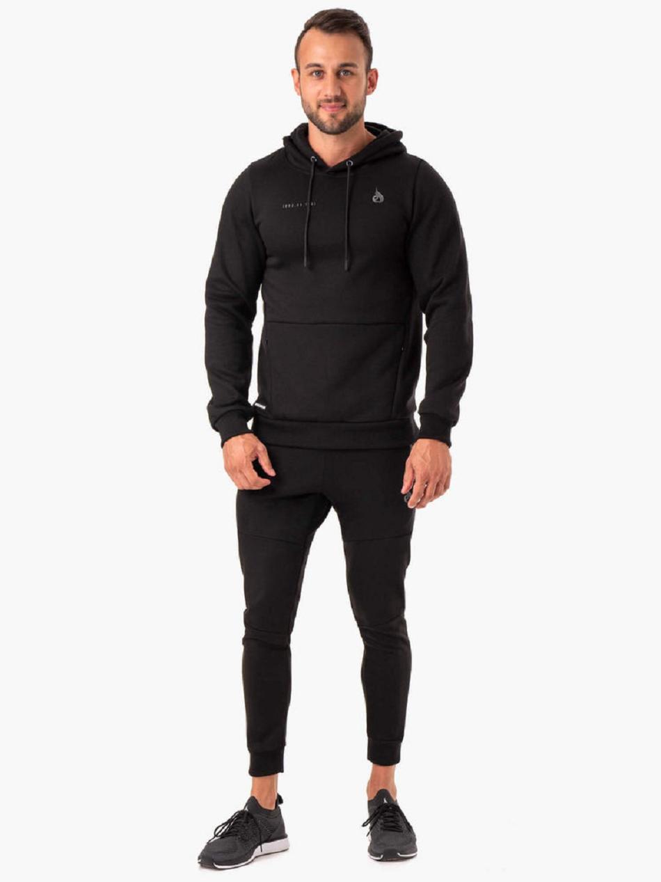 Black Men's Ryderwear Camo Tech Pullover Hoodie Top | 89KR22547