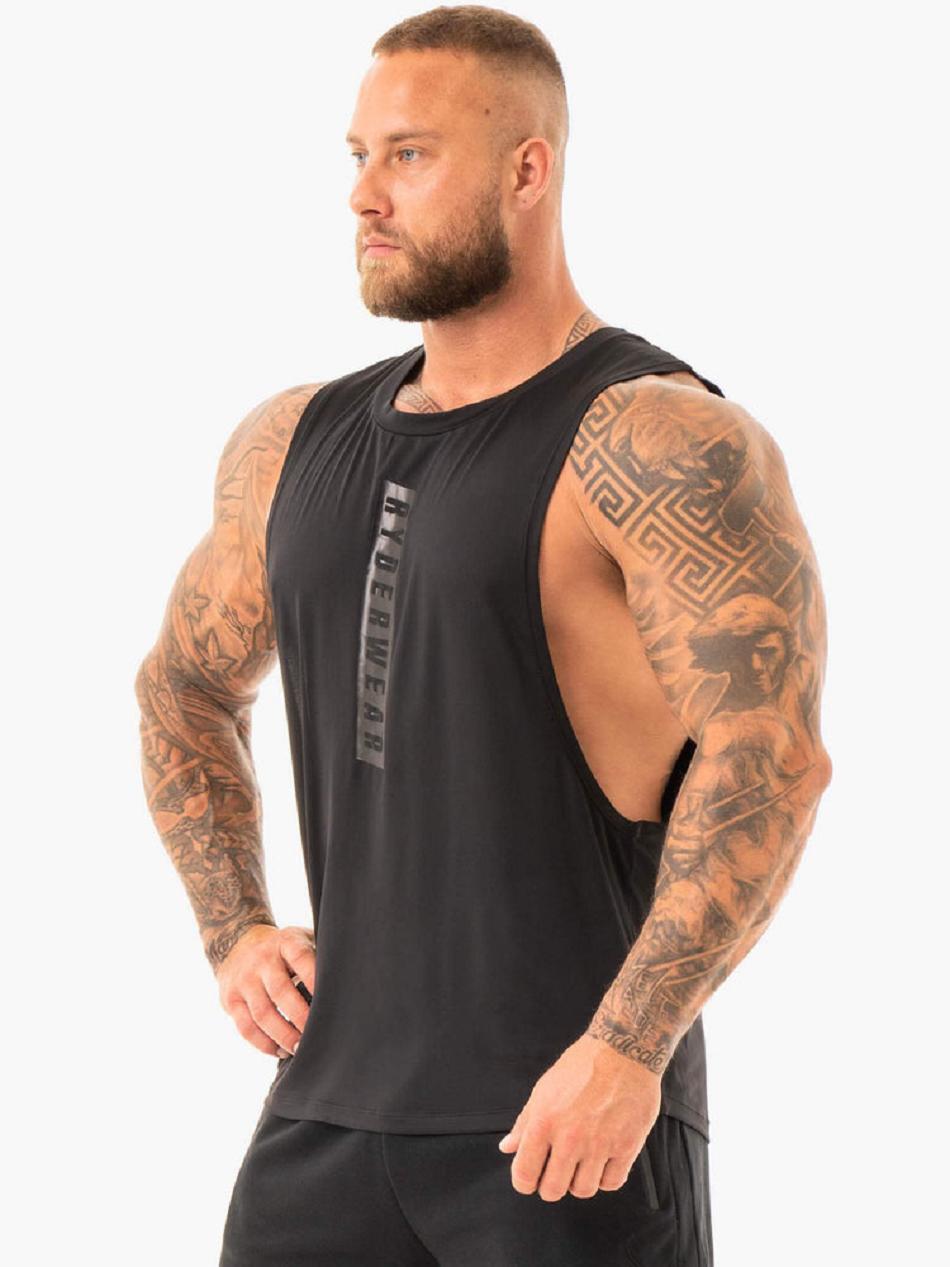 Black Men's Ryderwear Combat Baller Tank Top | MT8440228