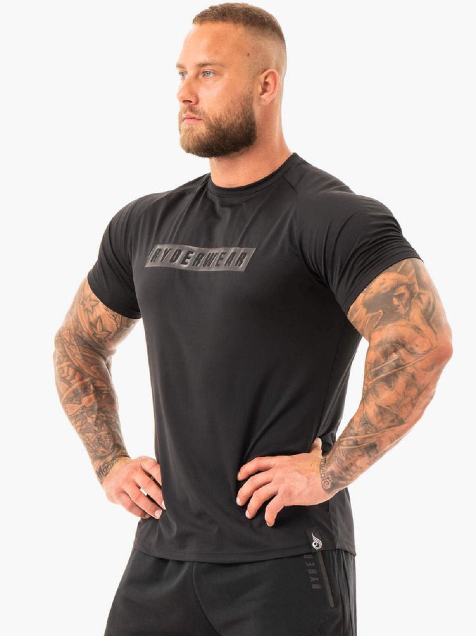 Black Men's Ryderwear Combat T-Shirt Active Lounge | NG9239232