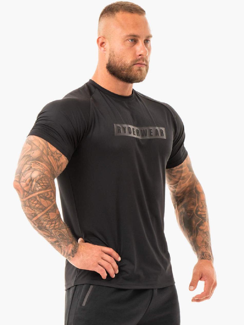 Black Men's Ryderwear Combat T-Shirt Active Lounge | NG9239232