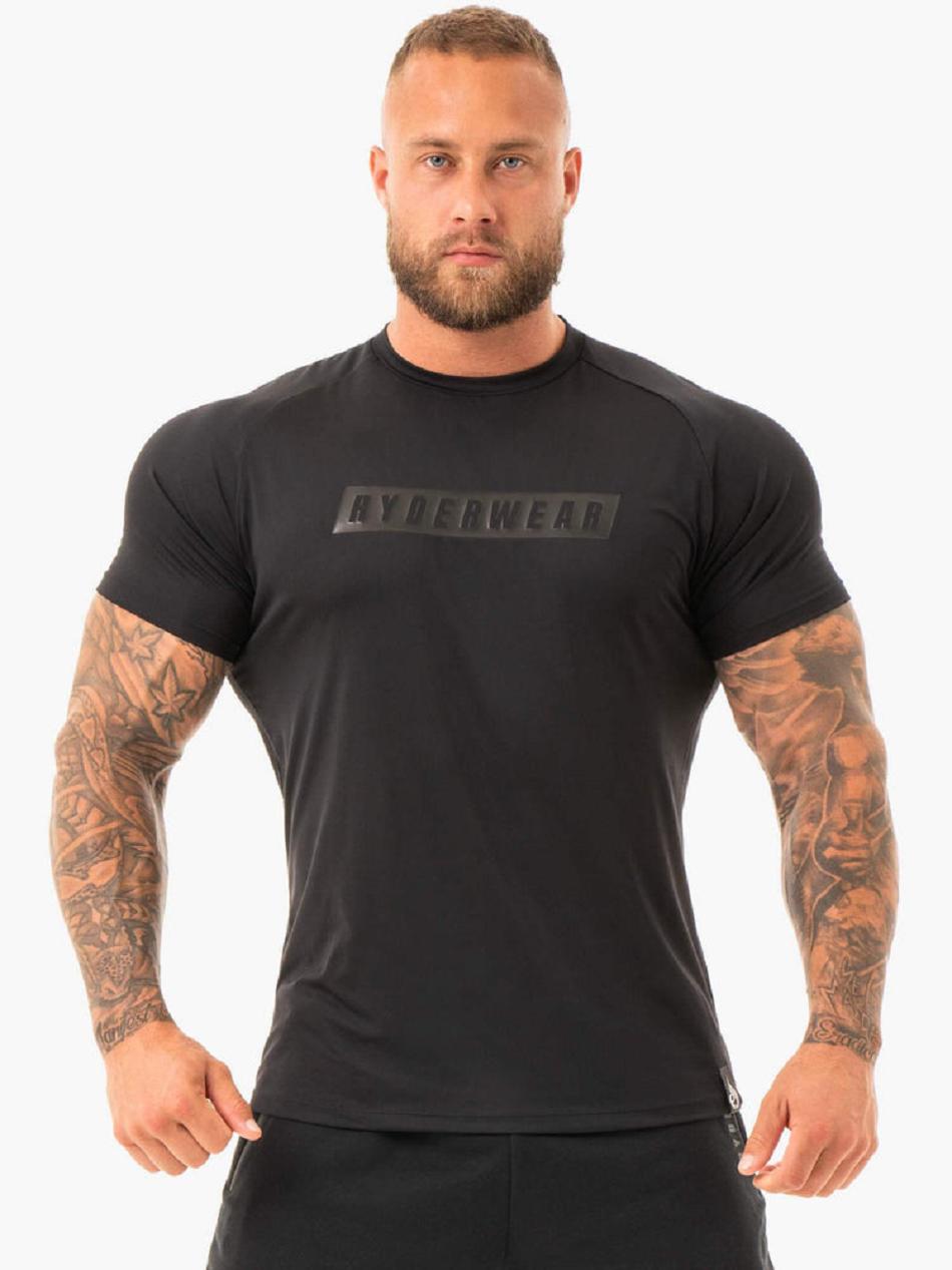 Black Men\'s Ryderwear Combat T-Shirt Active Lounge | NG9239232