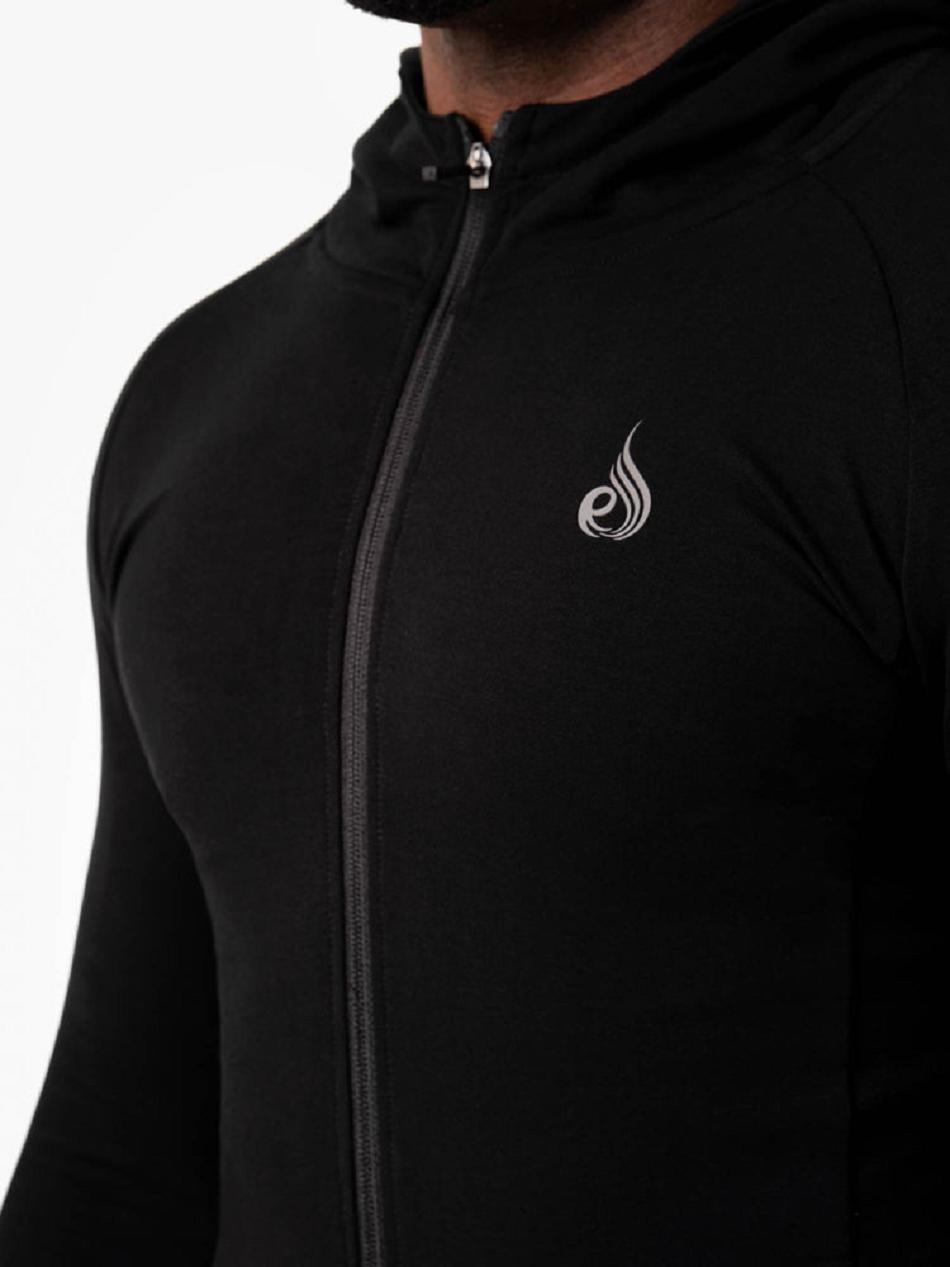 Black Men's Ryderwear Critical Zip Up Hoodie Top | 89YF81129