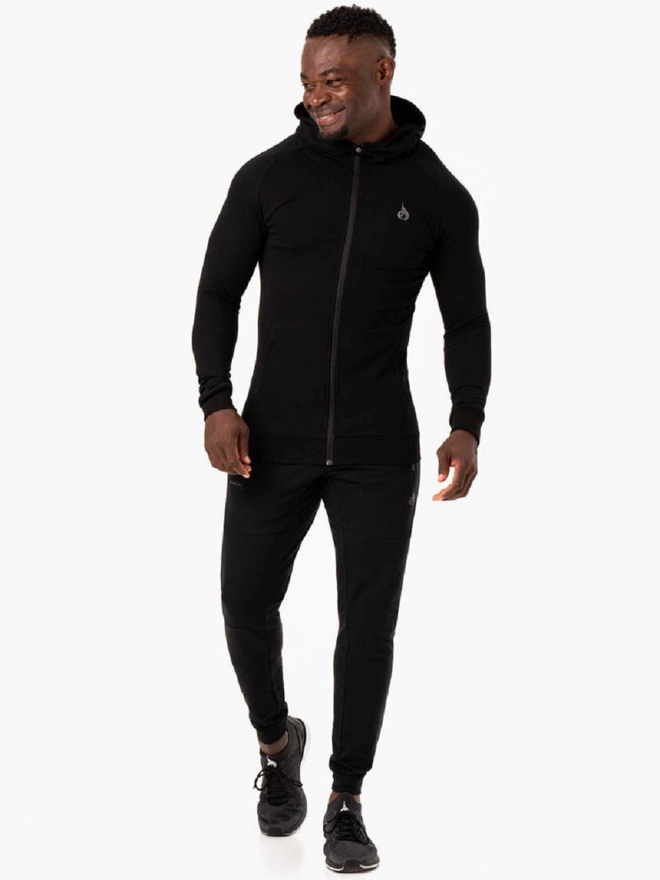 Black Men's Ryderwear Critical Zip Up Hoodie | MNG87498