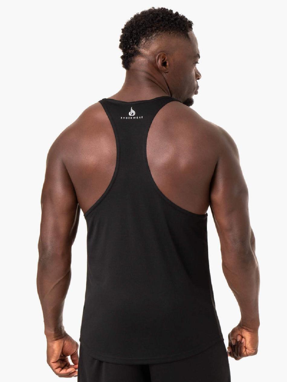 Black Men's Ryderwear Define Mesh T-Back Tanks | XG8276214