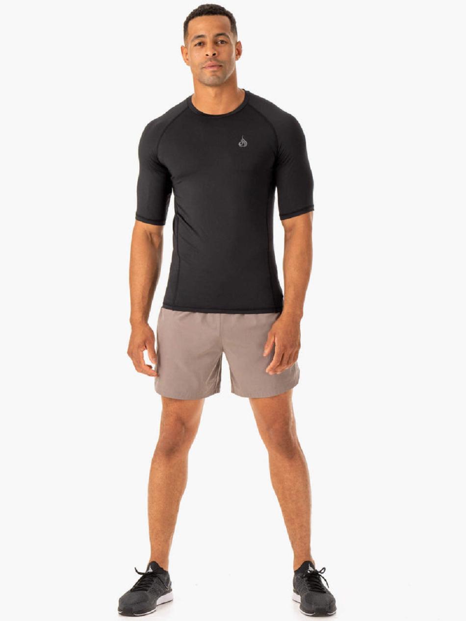 Black Men's Ryderwear Division Base Layer T-shirt | DS8233814