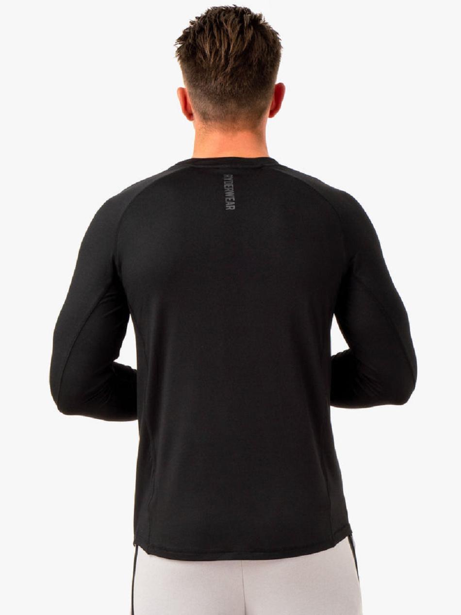 Black Men's Ryderwear Enhance Long Sleeve Training Top Top | 6D8545810