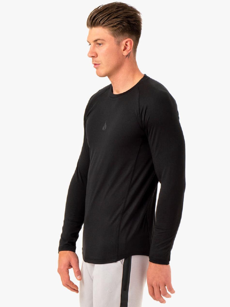 Black Men's Ryderwear Enhance Long Sleeve Training Top Top | 6D8545810