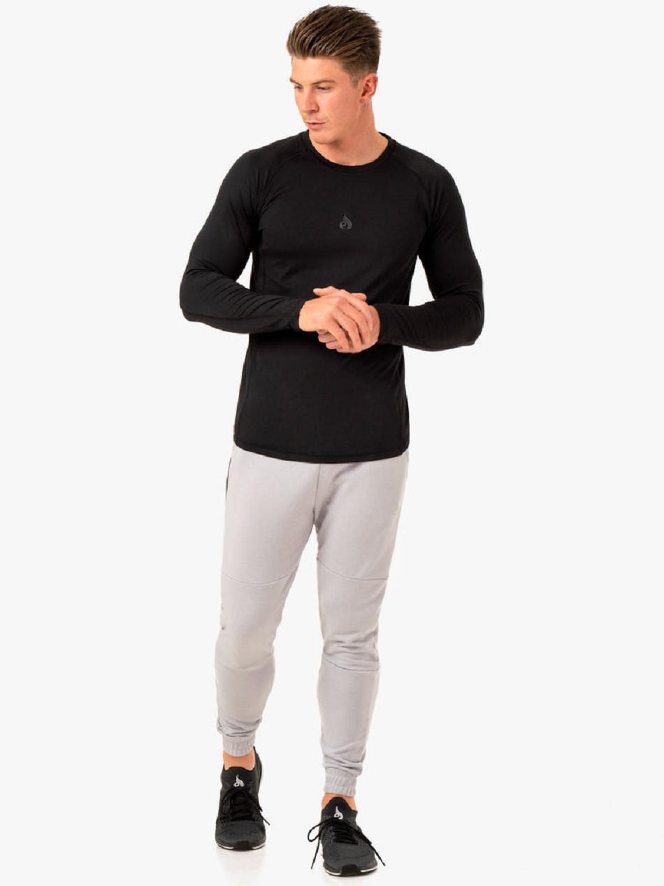 Black Men's Ryderwear Enhance Long Sleeve Training Top Top | 6D8545810