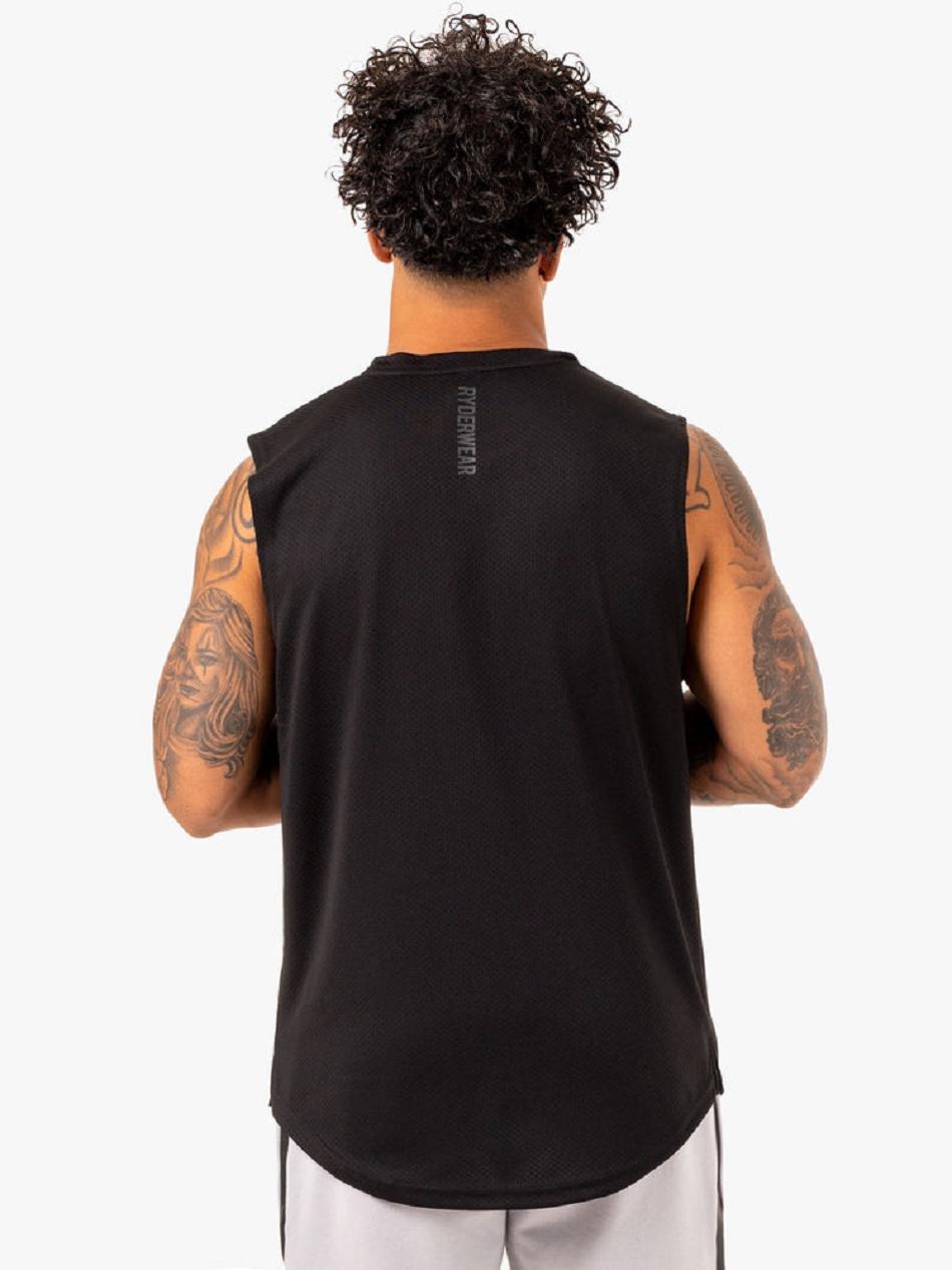 Black Men's Ryderwear Enhance Muscle Tanks | 82YH88799