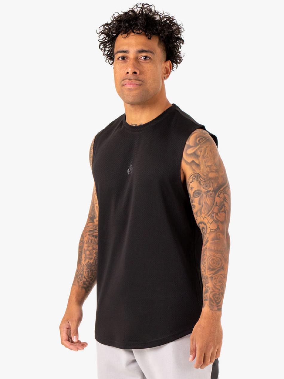 Black Men's Ryderwear Enhance Muscle Tanks | 82YH88799