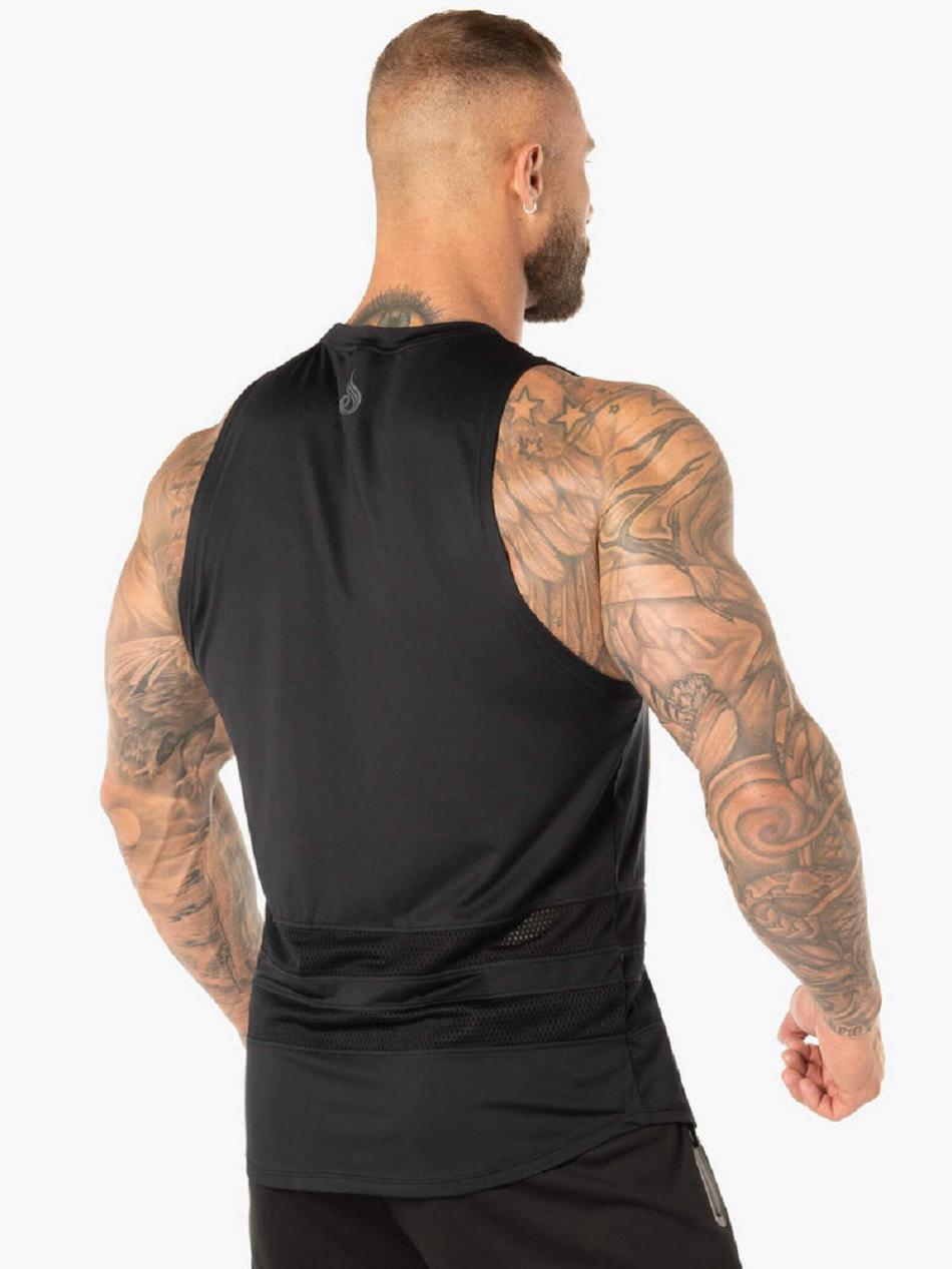 Black Men's Ryderwear Evo Mesh Baller Tank Top | 147IV35892