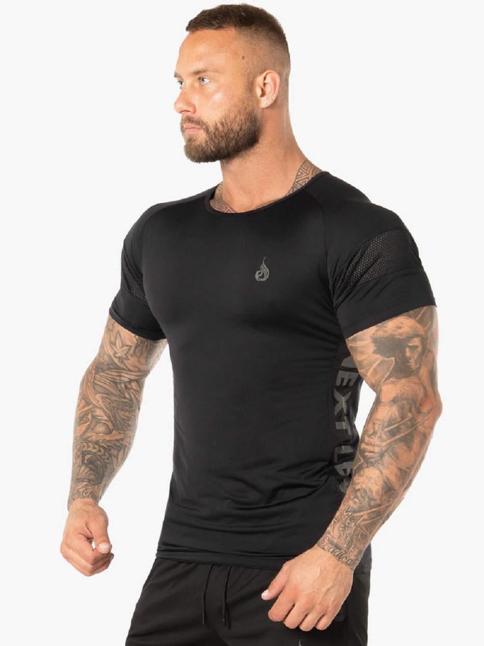 Black Men's Ryderwear Evo T-Shirt Top | 123S83280