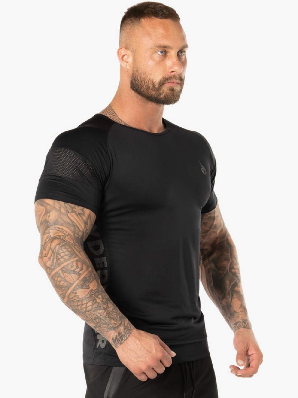 Black Men's Ryderwear Evo T-Shirt Top | 123S83280