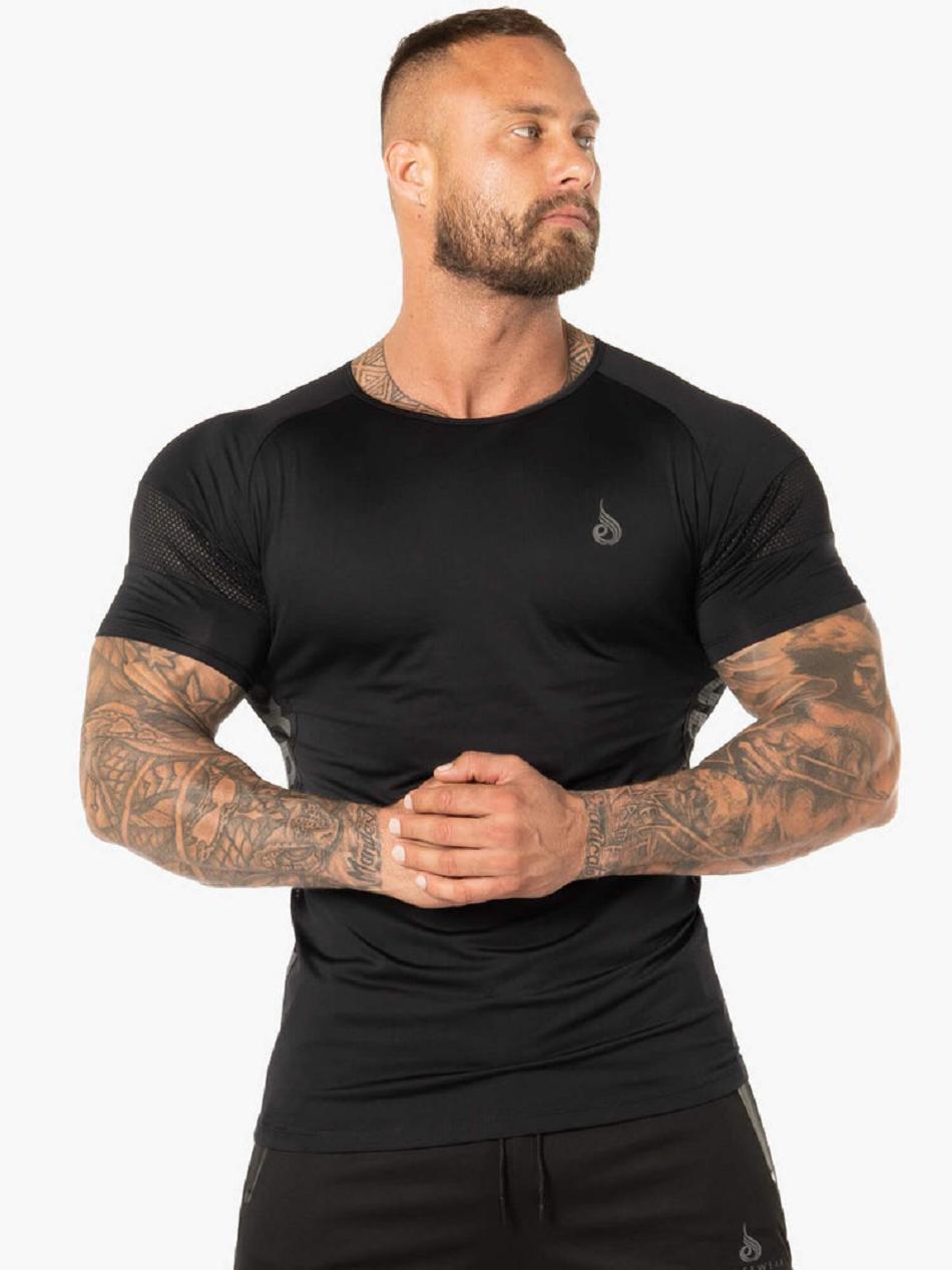 Black Men\'s Ryderwear Evo T-Shirt Top | 123S83280