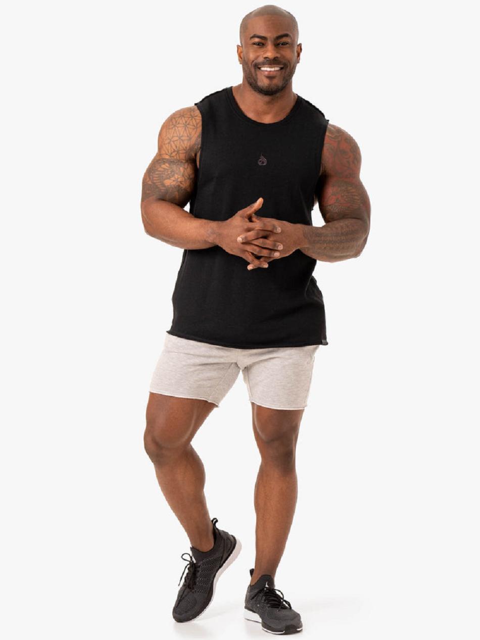 Black Men's Ryderwear Force Fleece Tank Top | 91HF17509