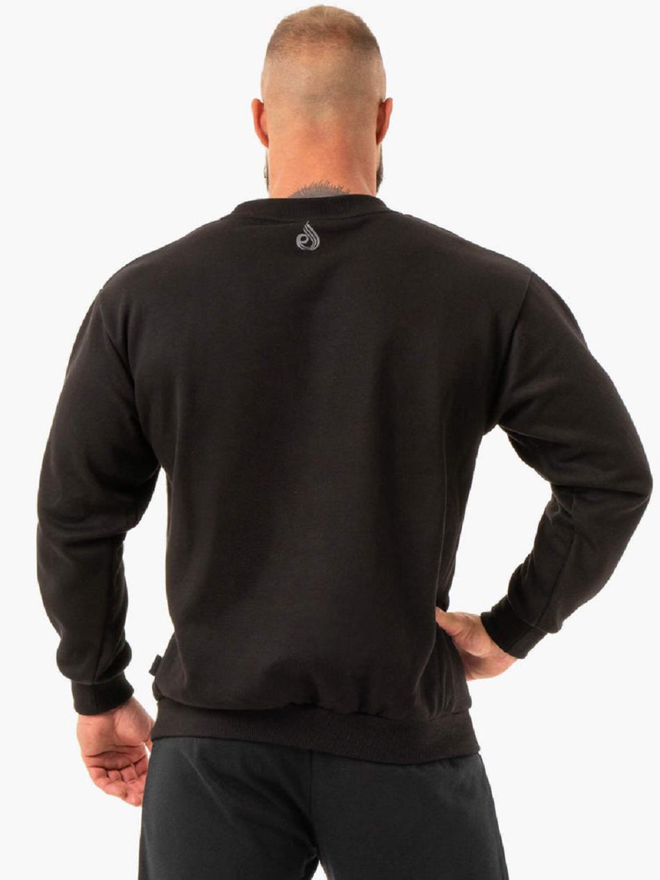 Black Men's Ryderwear Force Pullover Sweaters | 91FV24062