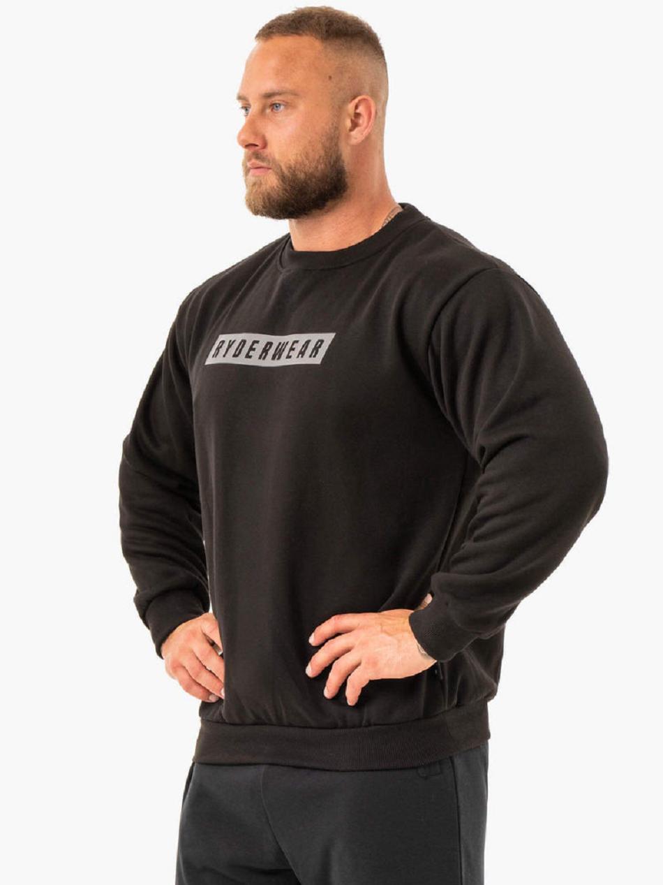 Black Men's Ryderwear Force Pullover Sweaters | 91FV24062