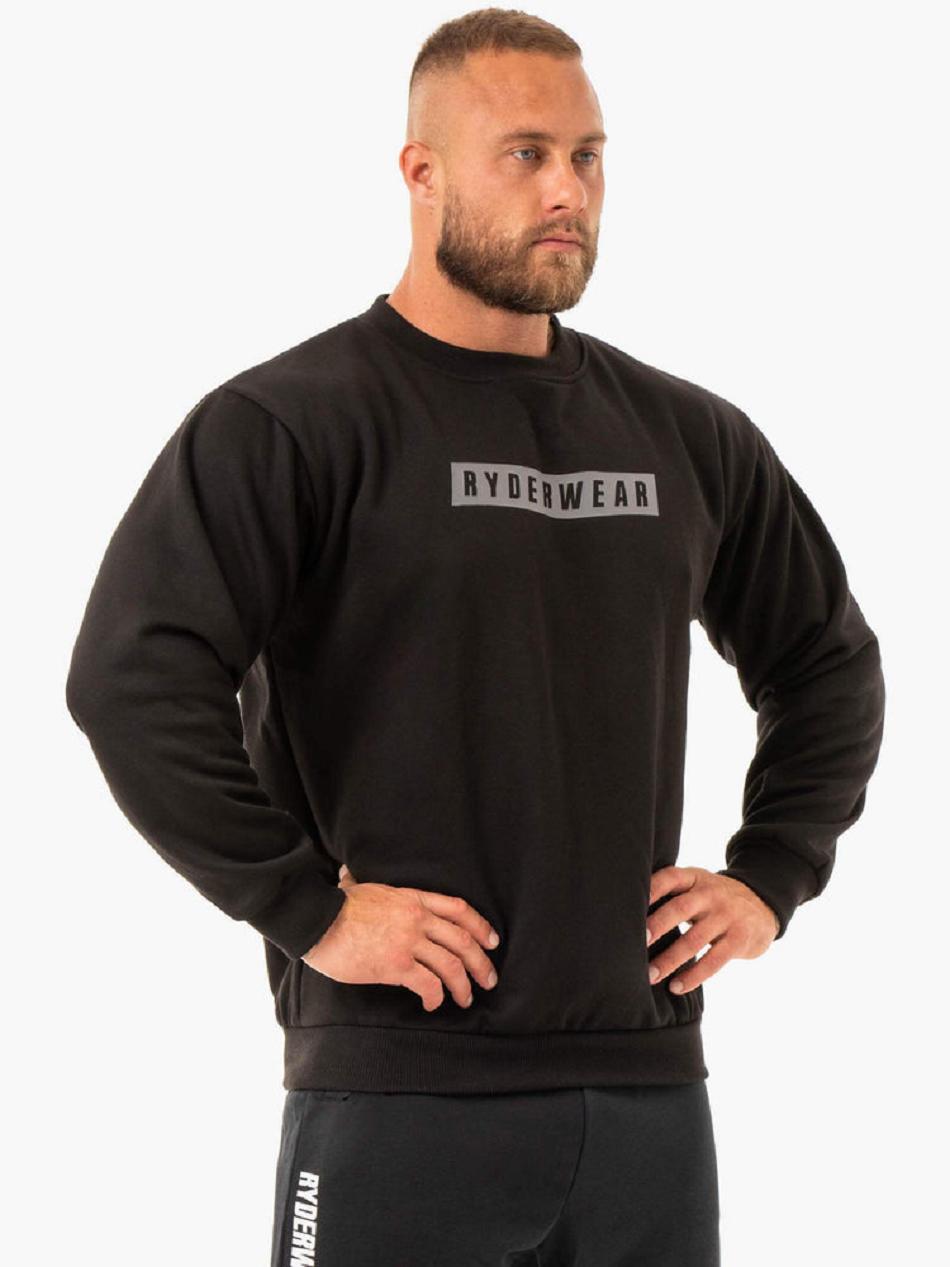 Black Men's Ryderwear Force Pullover Sweaters | 91FV24062