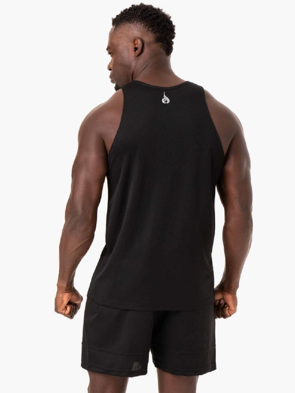 Black Men's Ryderwear Heighten Mesh Regular Tank Top | 138Y21479