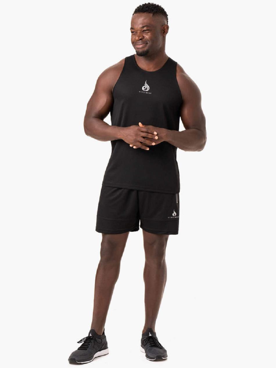 Black Men's Ryderwear Heighten Mesh Regular Tank Top | 138Y21479