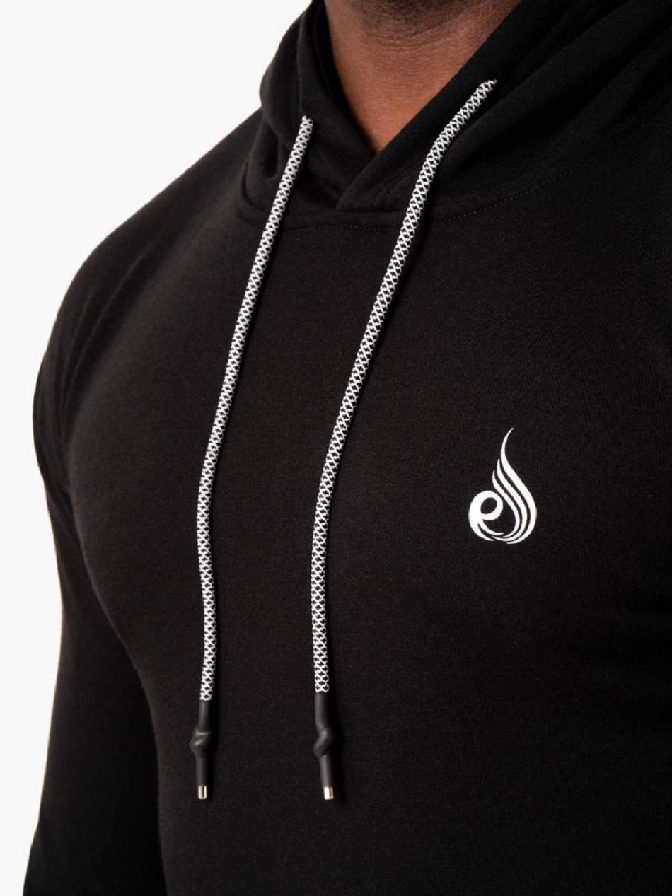 Black Men's Ryderwear Impact Pullover Hoodie | DF9371301