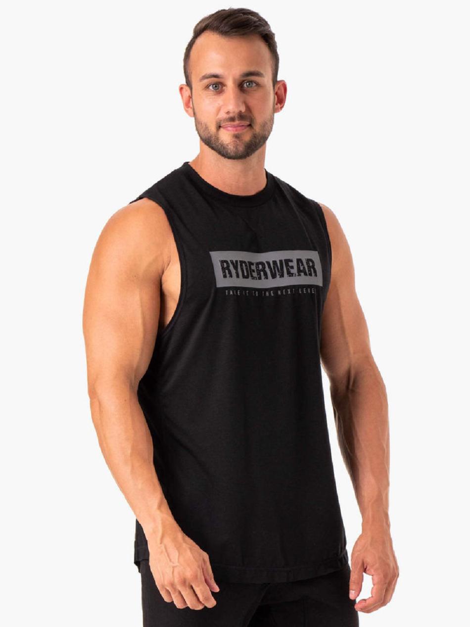 Black Men's Ryderwear Iron Baller Tank Top | V8F67256