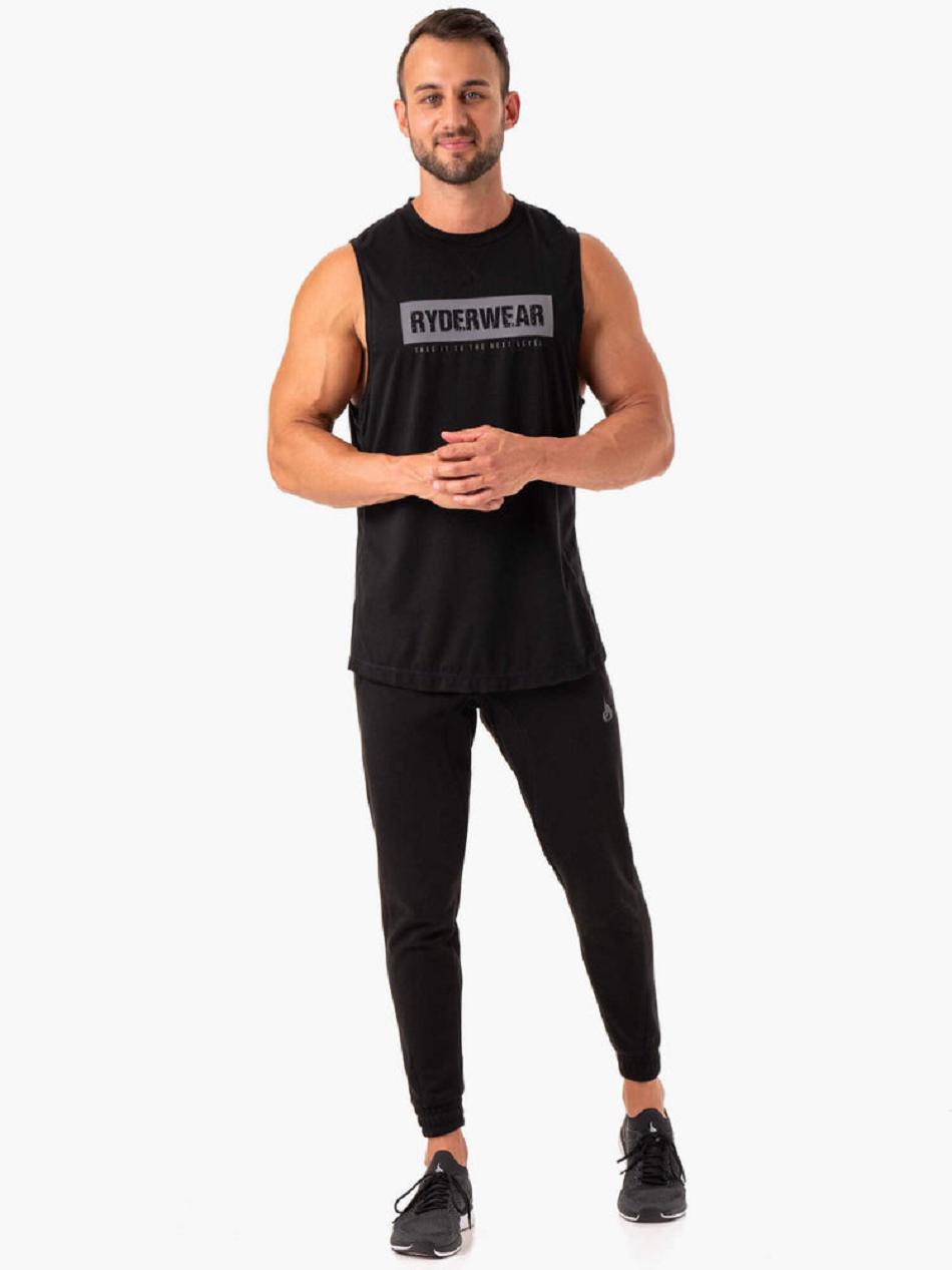 Black Men's Ryderwear Iron Baller Tank Top | V8F67256