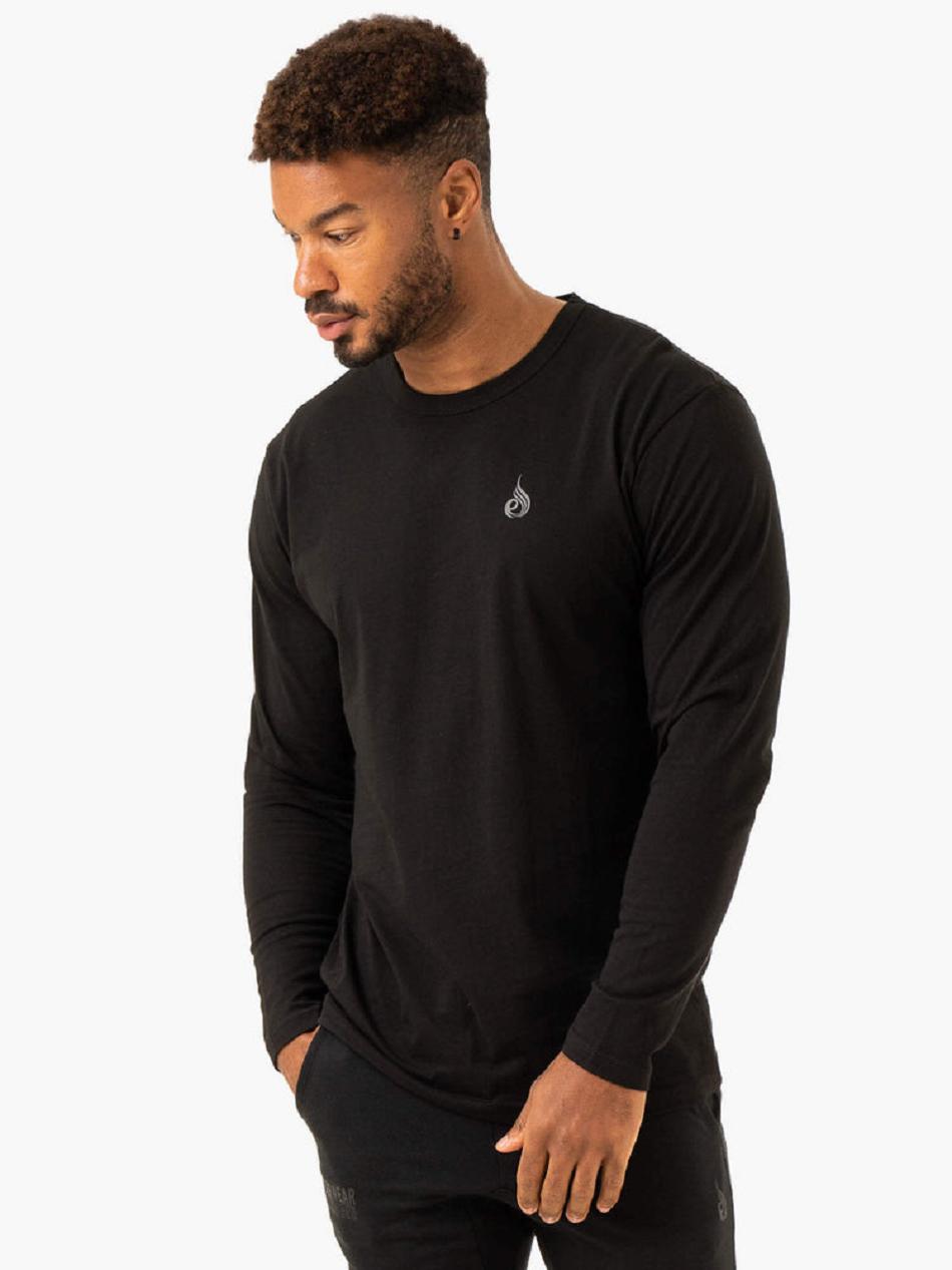 Black Men's Ryderwear Lift Long Sleeve T-shirt | 86JS51590