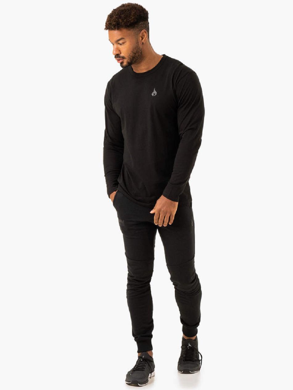 Black Men's Ryderwear Lift Long Sleeve T-shirt | 86JS51590