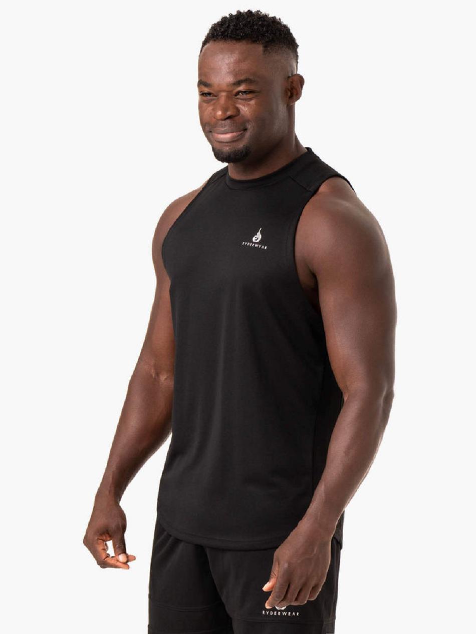 Black Men's Ryderwear Lift Mesh Baller Tank Top | ES8814625