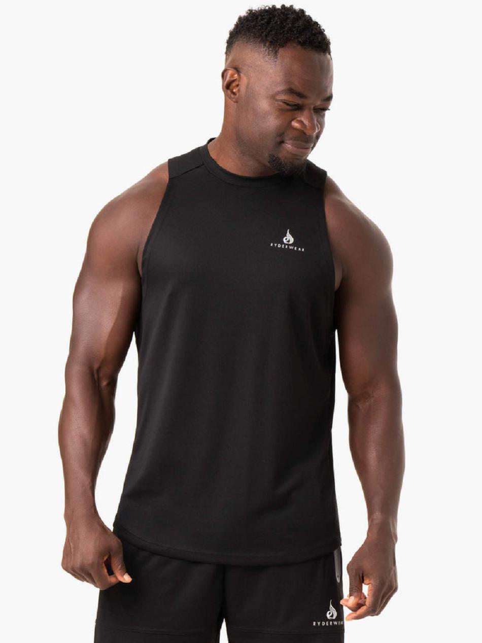 Black Men\'s Ryderwear Lift Mesh Baller Tanks | G5B93129