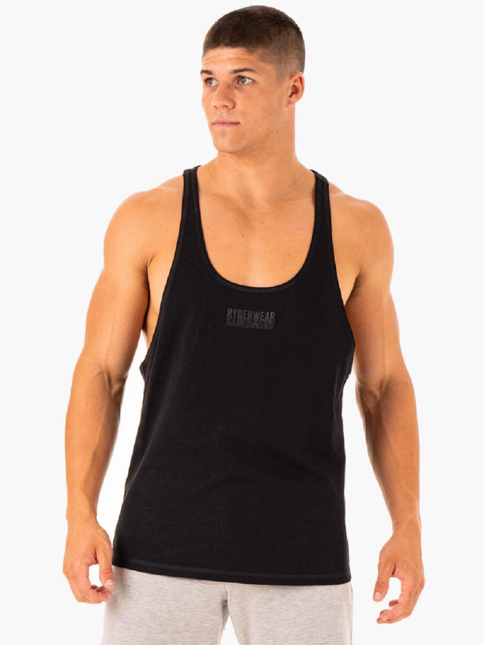 Black Men\'s Ryderwear Limitless Stringer T-Back Top | BG8870982