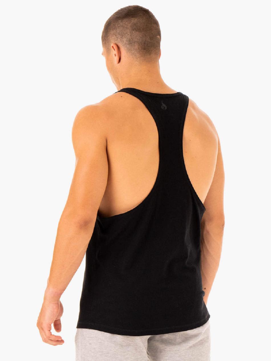 Black Men's Ryderwear Limitless Stringer T-Back Tanks | GB7910871