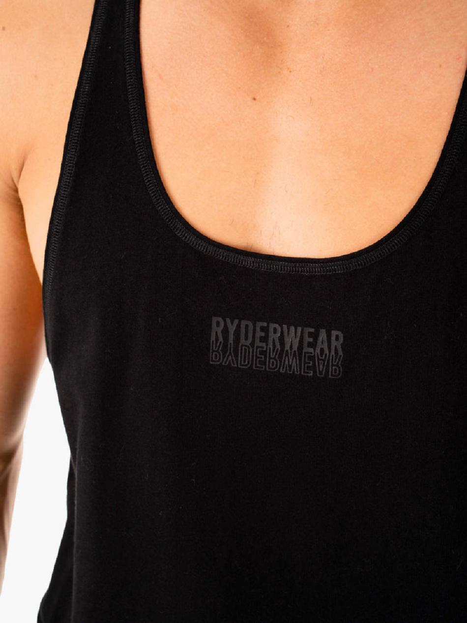 Black Men's Ryderwear Limitless Stringer T-Back Tanks | GB7910871