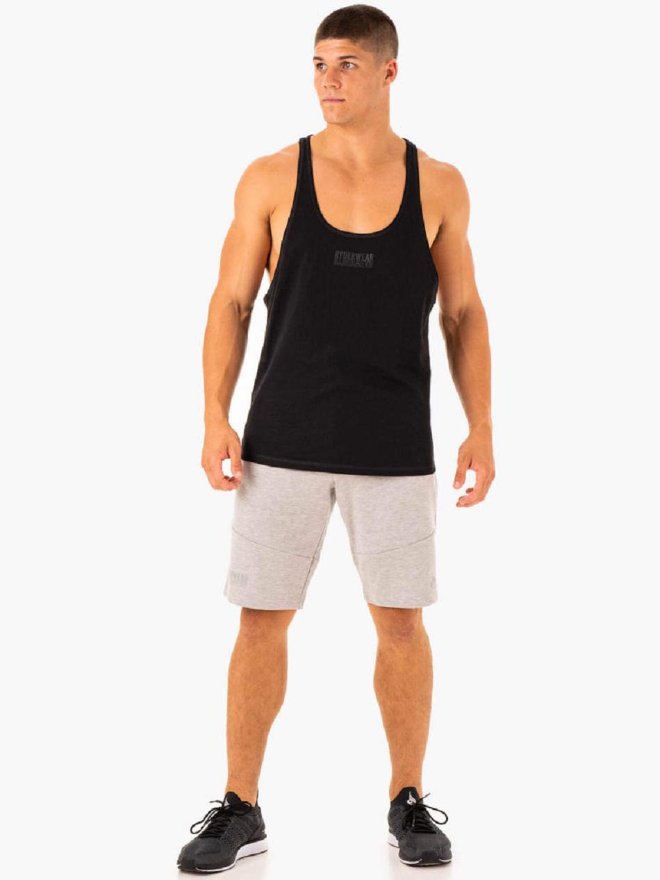 Black Men's Ryderwear Limitless Stringer T-Back Tanks | GB7910871