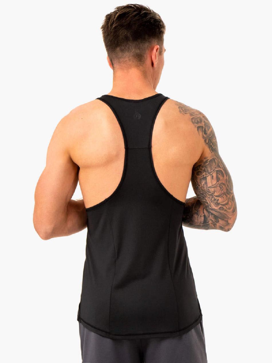 Black Men's Ryderwear Optimal Mesh T-Back Tanks | V8F30901