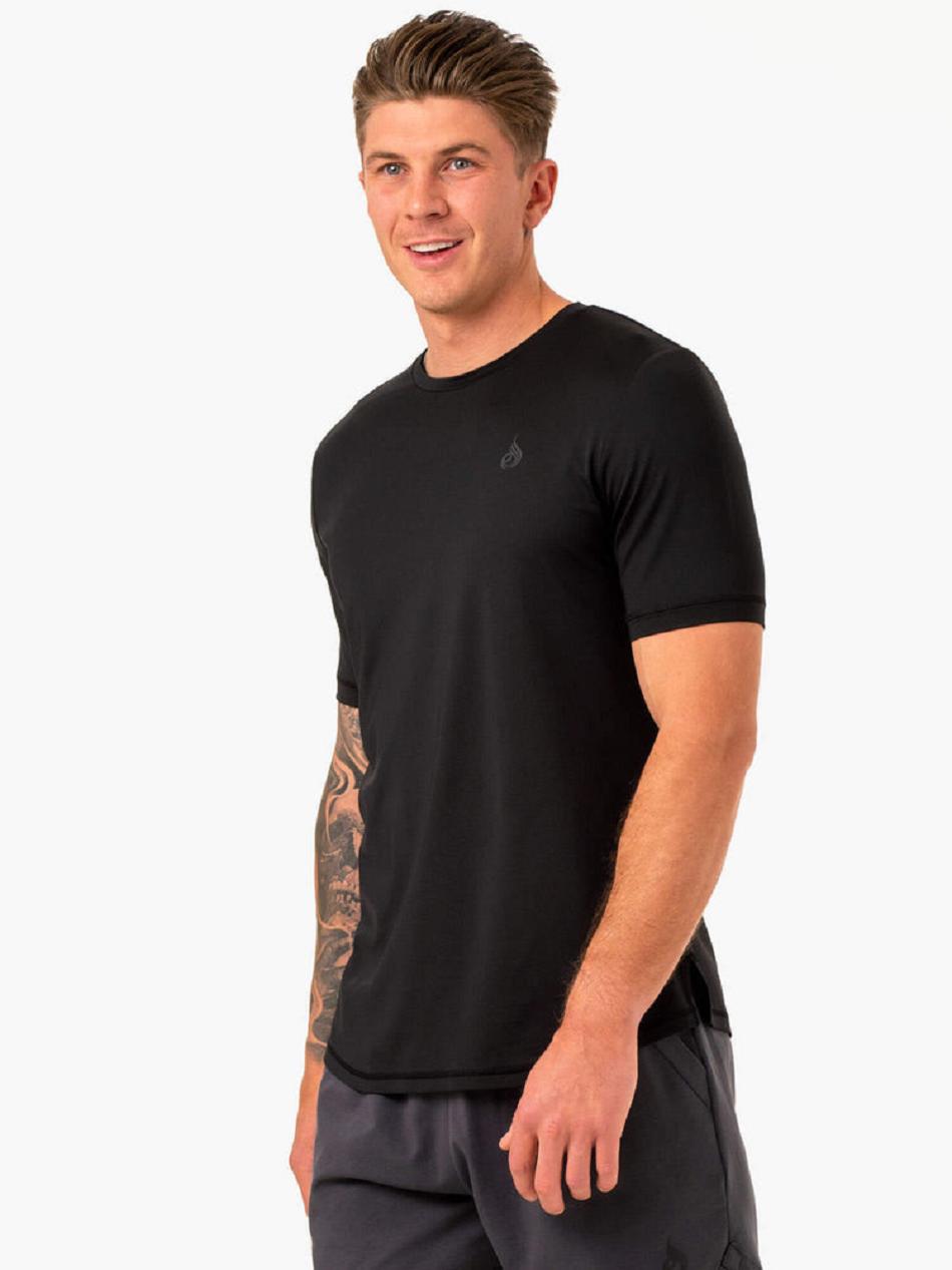 Black Men's Ryderwear Optimal Mesh T-Shirt Top | 126S26516