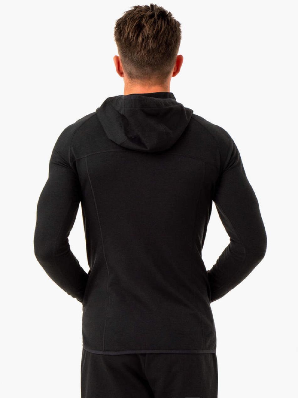 Black Men's Ryderwear Optimal Pullover Hoodie | OKT29586