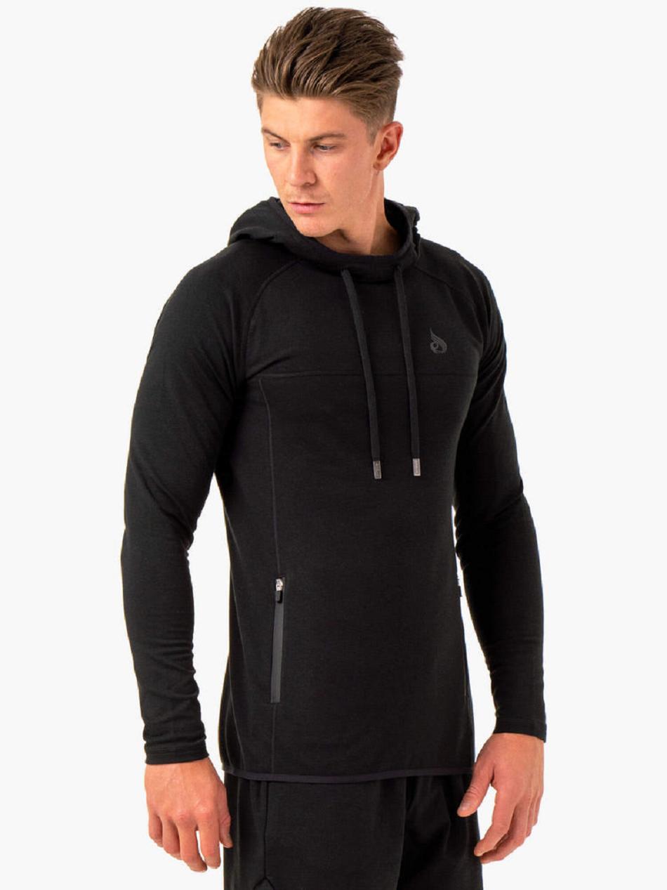 Black Men's Ryderwear Optimal Pullover Hoodie | OKT29586