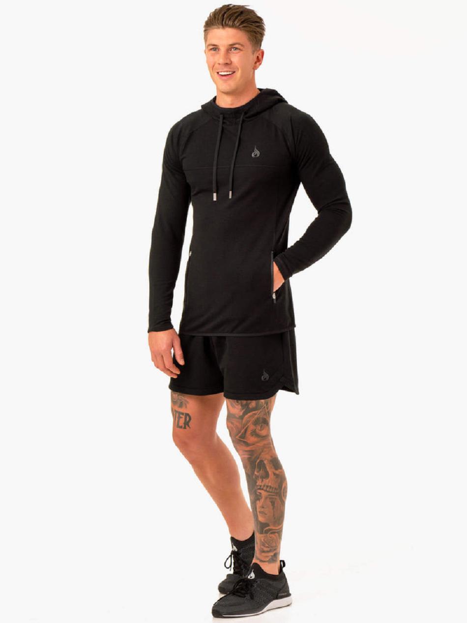 Black Men's Ryderwear Optimal Pullover Hoodie | OKT29586