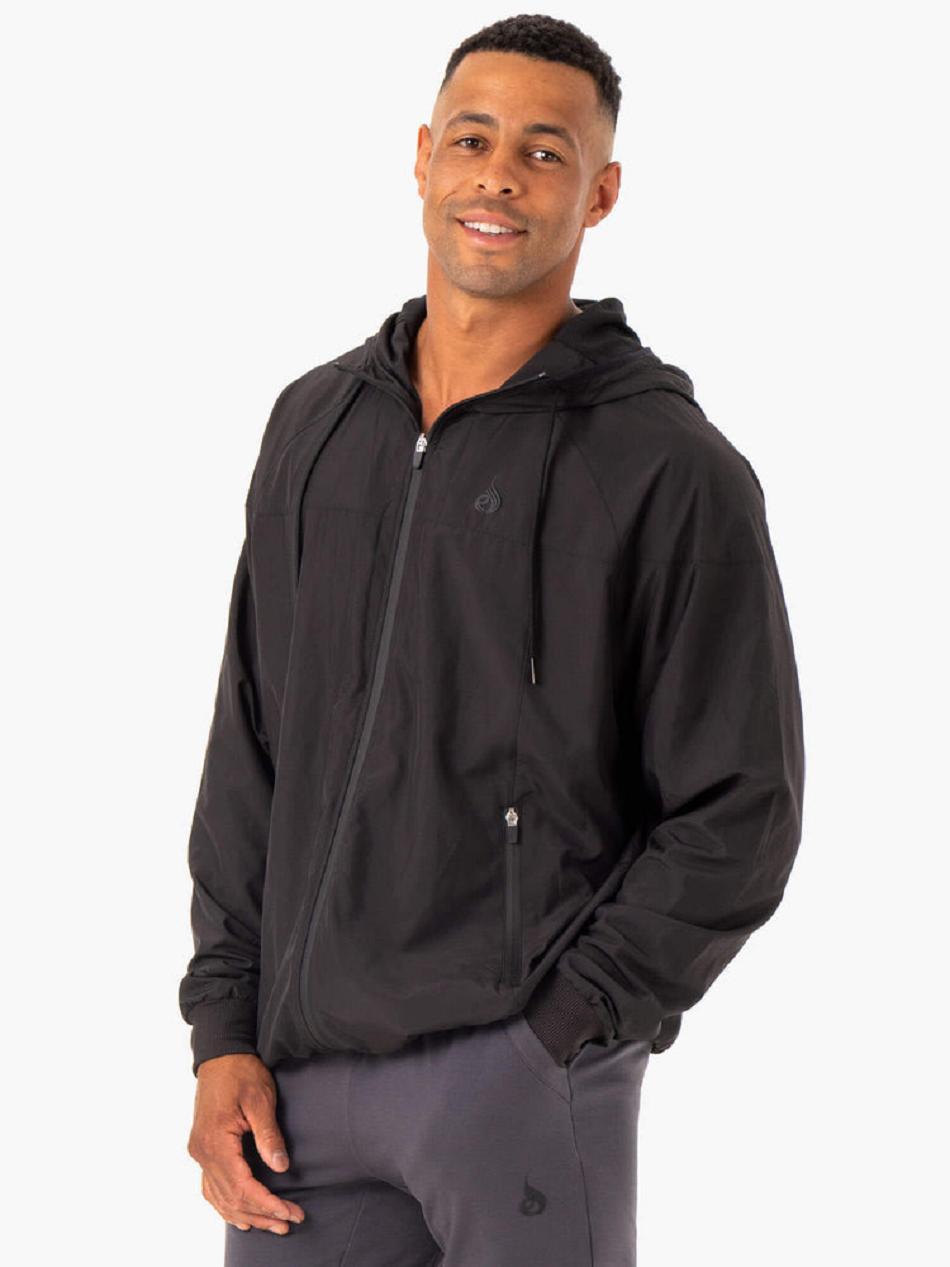 Black Men's Ryderwear Optimal Windbreaker Jackets | 96GA95368