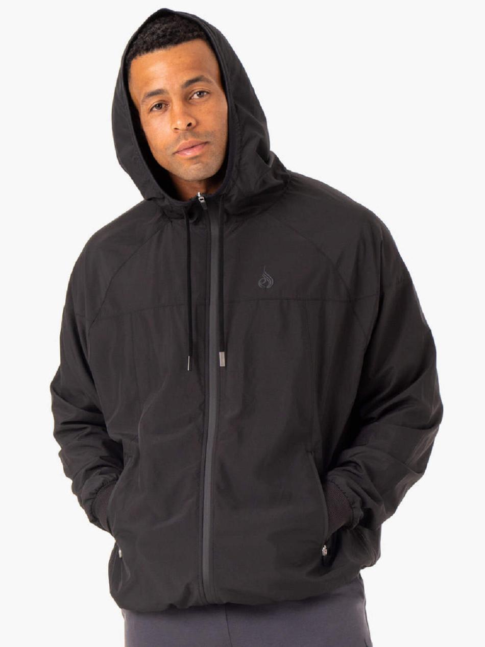 Black Men's Ryderwear Optimal Windbreaker Jackets | 96GA95368