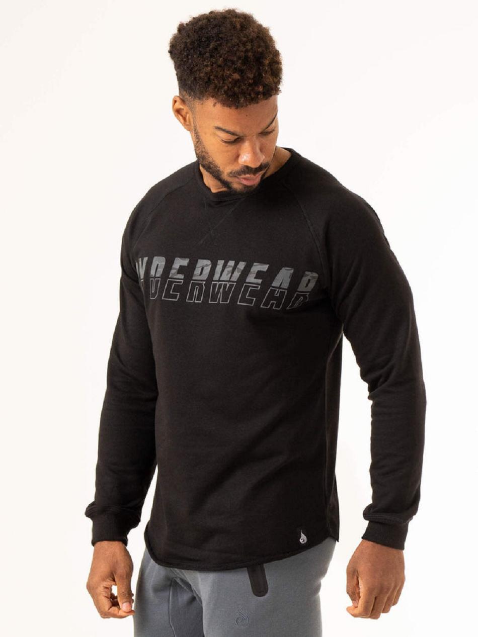 Black Men's Ryderwear Overdrive Crew Neck Top | 6Y9242726